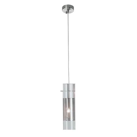 One Light Brushed Nickel Clear  W/Mesh Glass Down Mini Pendant